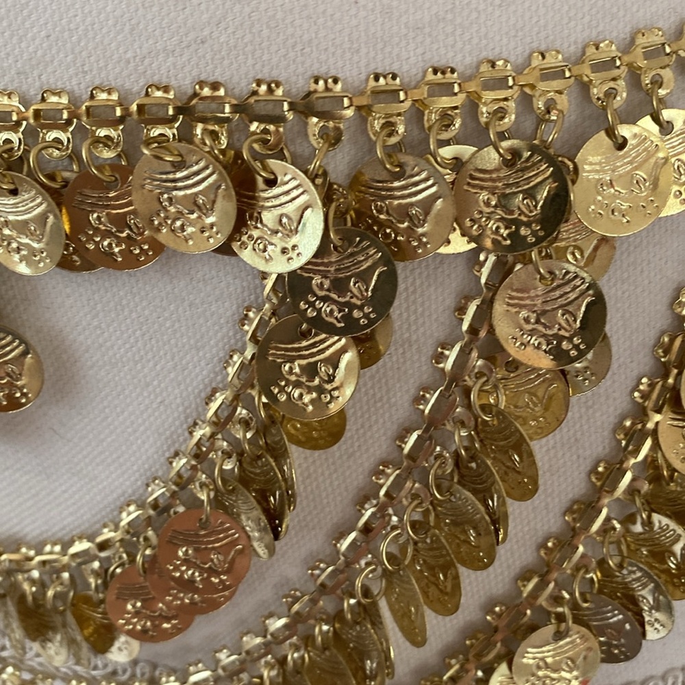 Gold Coin Chain Belly Dancer Dance Belt - Picture 2 of 7